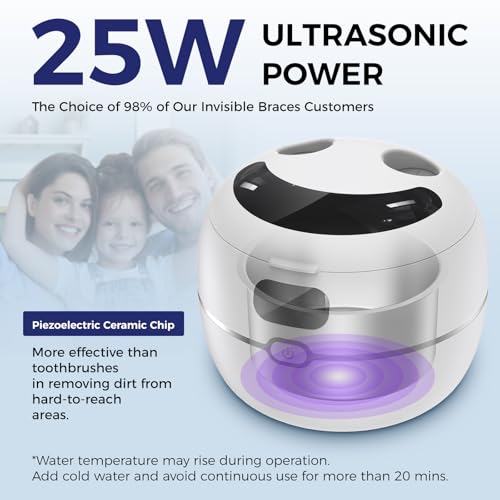 Limpiador Ultrasónico para Retenedores, Dentaduras, Protectores Bucales, Frenos, Cabezas de Cepillo y Joyería, 220ML con Temporizador Digital y UV, 2 - imagen 2