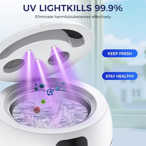 Limpiador Ultrasónico para Retenedores, Dentaduras, Protectores Bucales, Frenos, Cabezas de Cepillo y Joyería, 220ML con Temporizador Digital y UV, 2 - imagen 4