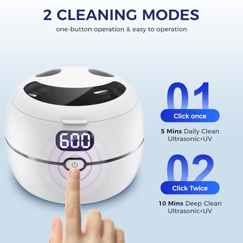 Limpiador Ultrasónico para Retenedores, Dentaduras, Protectores Bucales, Frenos, Cabezas de Cepillo y Joyería, 220ML con Temporizador Digital y UV, 2 - imagen 6
