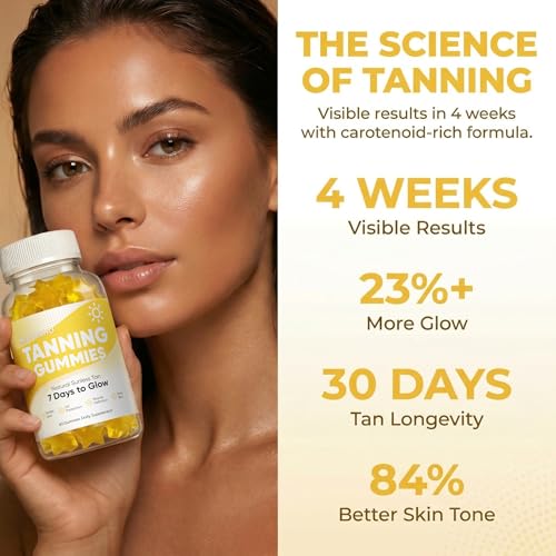 Gomitas Bronceadoras, Bronceado Natural en 7 Días con Astaxantina, Beta-Caroteno y Extracto de Mango, Veganas y Sin Azúcar, 60 Gomitas - imagen 4