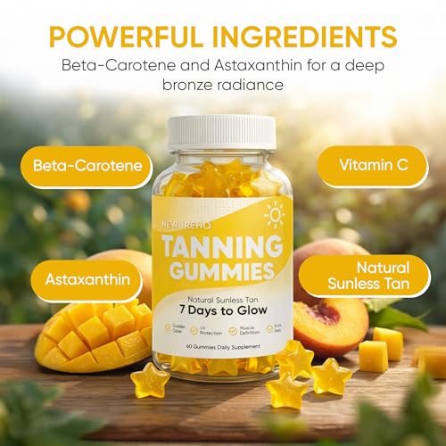 Gomitas Bronceadoras, Bronceado Natural en 7 Días con Astaxantina, Beta-Caroteno y Extracto de Mango, Veganas y Sin Azúcar, 60 Gomitas - imagen 5