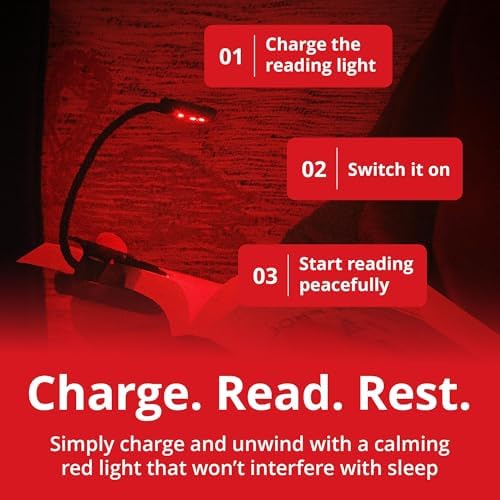 Luz de Lectura Roja Revive - 670nm de Gamma - Terapia del Sueño - Ayuda Natural para Promover Melatonina y Sueño Reparador - imagen 4