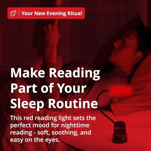 Luz de Lectura Roja Revive - 670nm de Gamma - Terapia del Sueño - Ayuda Natural para Promover Melatonina y Sueño Reparador - imagen 5