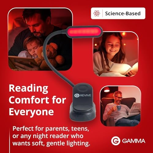 Luz de Lectura Roja Revive - 670nm de Gamma - Terapia del Sueño - Ayuda Natural para Promover Melatonina y Sueño Reparador - imagen 7
