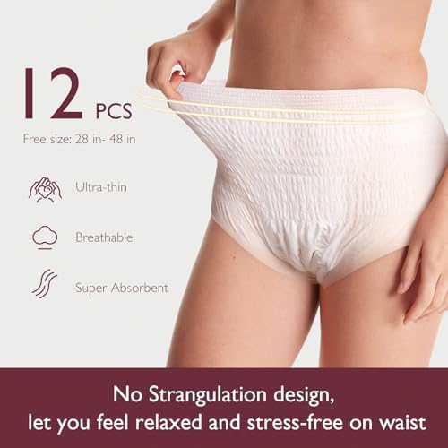 Ropa Interior Desechable Postparto Momcozy, 12 Piezas, Sin Fugas, Con Almohadilla Integrada, Para Mujeres y Mamás, Cuidado Tras el Parto, Color Blanco - imagen 2