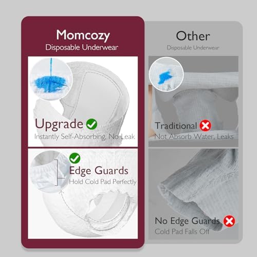 Ropa Interior Desechable Postparto Momcozy, 12 Piezas, Sin Fugas, Con Almohadilla Integrada, Para Mujeres y Mamás, Cuidado Tras el Parto, Color Blanco - imagen 3