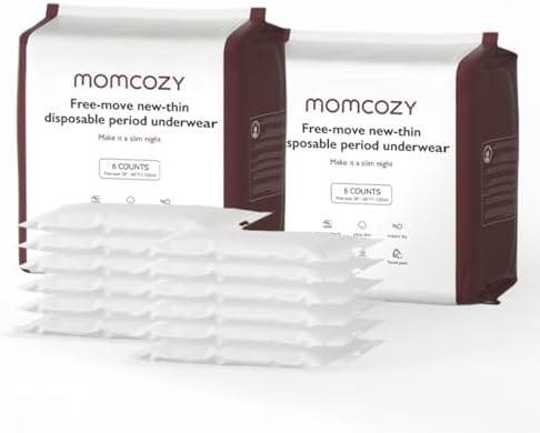 Ropa Interior Desechable Postparto Momcozy, 12 Piezas, Sin Fugas, Con Almohadilla Integrada, Para Mujeres y Mamás, Cuidado Tras el Parto, Color Blanco - imagen 6
