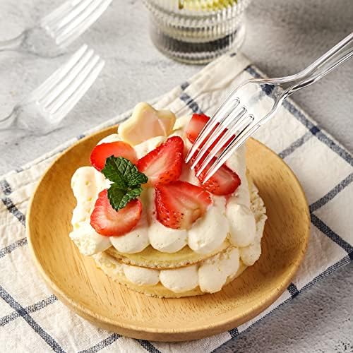 Tenedor de Plástico Desechable de Alta Resistencia [400 Piezas], Cubiertos Transparentes Premium para Fiestas, Picnics y Uso Diario - Resistente al - imagen 3