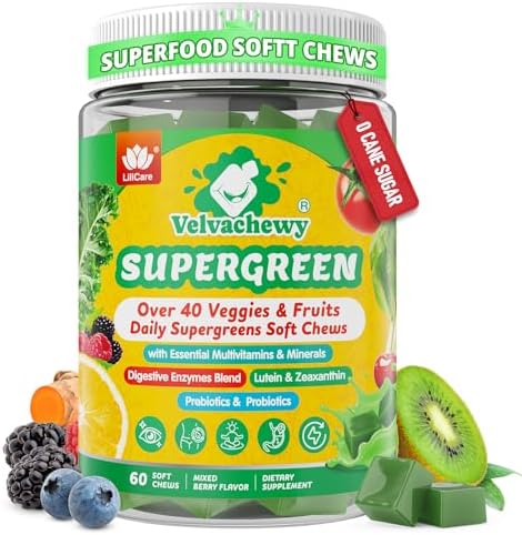 Gomitas de Greens para Adolescentes y Adultos - Multivitaminas Superfood con 40+ Frutas y Verduras, Luteína, Enzimas y Fibra, 1 Paquete - imagen 1