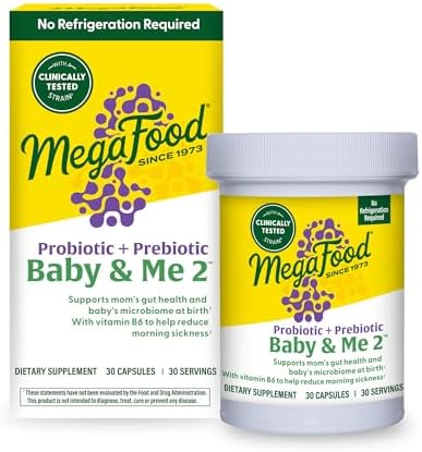 MegaFood Baby & Me 2 Probiótico Prenatal Vegetariano, Prebióticos y Probióticos para Mujeres, Salud Digestiva y Soporte Inmunológico, 30 Cápsulas - imagen 1