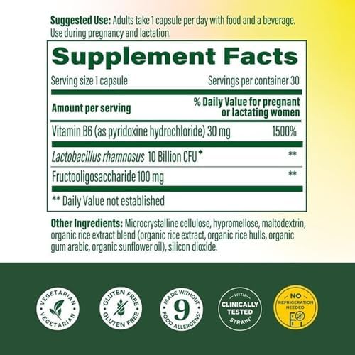 MegaFood Baby & Me 2 Probiótico Prenatal Vegetariano, Prebióticos y Probióticos para Mujeres, Salud Digestiva y Soporte Inmunológico, 30 Cápsulas - imagen 2