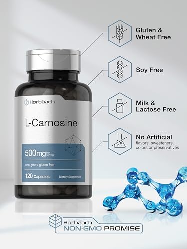 Suplemento de L-Carnosina 500mg Horbäach | 120 Cápsulas | Sin OGM y Libre de Gluten - imagen 5