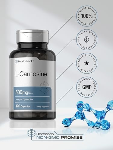 Suplemento de L-Carnosina 500mg Horbäach | 120 Cápsulas | Sin OGM y Libre de Gluten - imagen 6