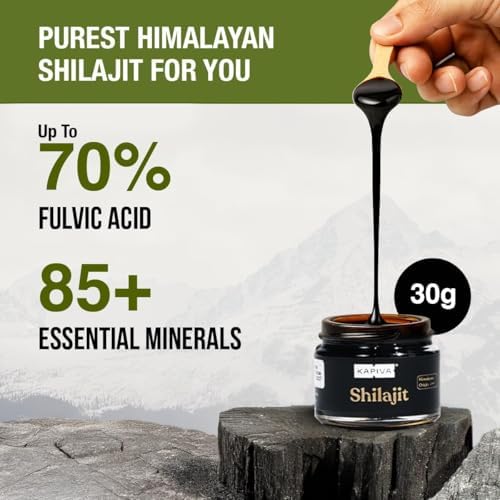Resina de Shilajit 100% Pura de Kapiva (30g), Alta Potencia para Hombres y Mujeres | 120 Porciones de 250mg | 80+ Minerales Traza, Hasta 70% Ácido - imagen 3