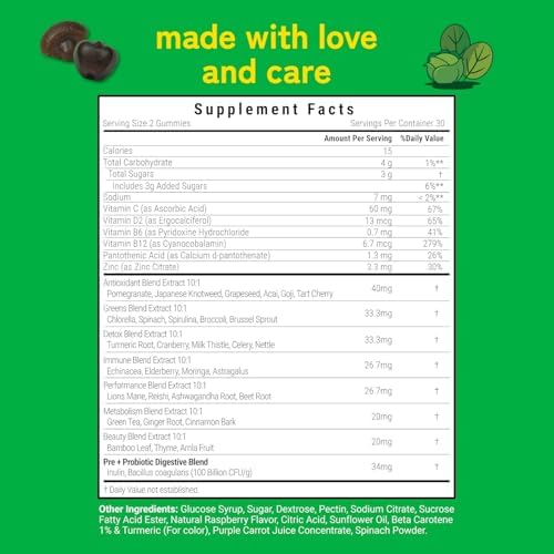 Gomitas Super Greens de Kwala Nutrition - con Moringa, Espirulina y Clorela - Hechas en EE. UU. - 60 gomitas - Suministro para 30 días - imagen 2