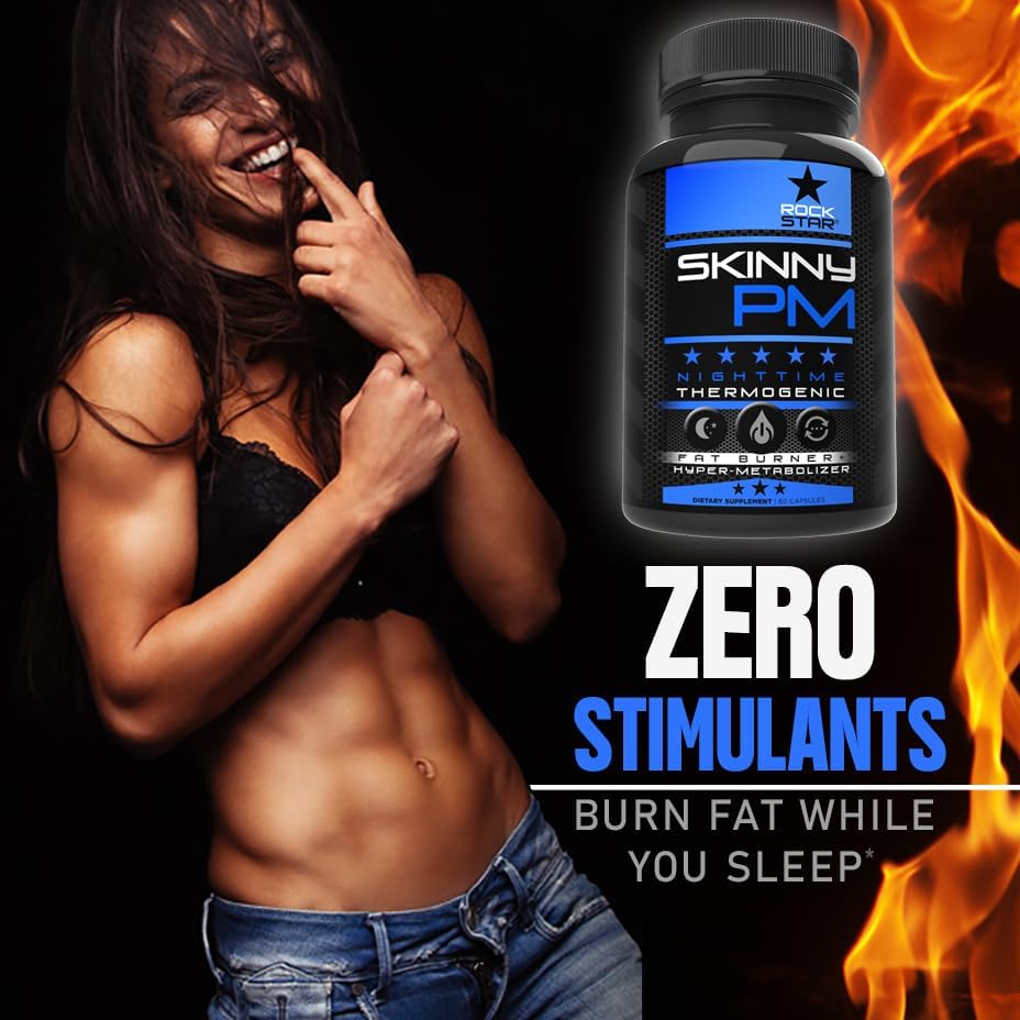 Rockstar Skinny PM - Pastillas para Quemar Grasa Nocturnas - Suplemento Termogénico para Pérdida de Peso 60ct - imagen 8