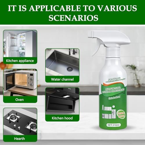 Spray Limpiador de Cocina 2 Piezas, Multiusos para Manchas de Aceite, 318ml para Cocina, Horno, Estufa y Campana Extractora - imagen 3