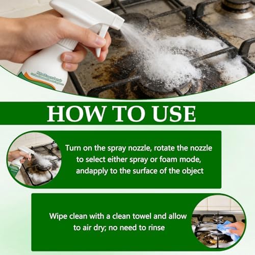 Spray Limpiador de Cocina 2 Piezas, Multiusos para Manchas de Aceite, 318ml para Cocina, Horno, Estufa y Campana Extractora - imagen 6