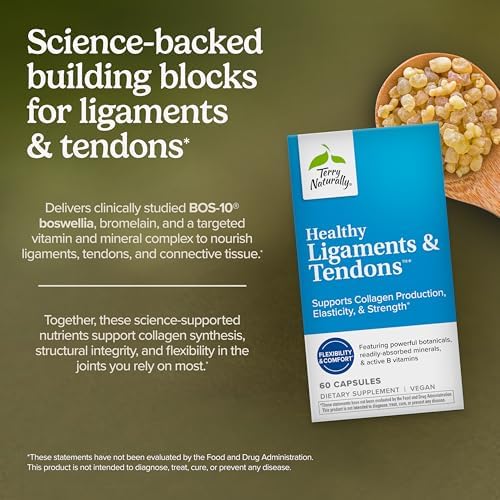 Terry Naturally Healthy Ligaments & Tendons - 60 Cápsulas Veganas - Suplemento para Soporte de Elasticidad y Fuerza, Promueve la Producción de - imagen 3