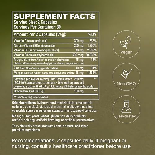 Terry Naturally Healthy Ligaments & Tendons - 60 Cápsulas Veganas - Suplemento para Soporte de Elasticidad y Fuerza, Promueve la Producción de - imagen 5