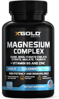 Complejo de Magnesio 5 en 1 con Zinc y Vitamina B6 – Fórmula de Alta Absorción para Sueño, Recuperación Muscular y Energía – 500mg – X Gold Health - imagen 1