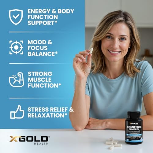 Complejo de Magnesio 5 en 1 con Zinc y Vitamina B6 – Fórmula de Alta Absorción para Sueño, Recuperación Muscular y Energía – 500mg – X Gold Health - imagen 4
