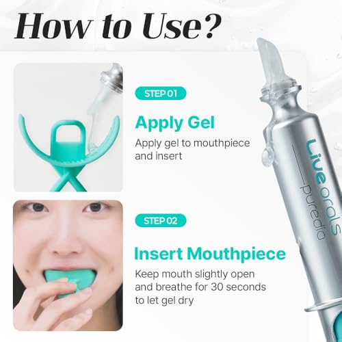 Kit de Blanqueamiento Dental Live Orals PureDia - Set de Gel y Boquilla, Peróxido de Hidrógeno, Formulado por Dentistas para Dientes Sensibles, 28 - imagen 8