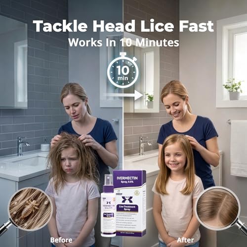 Spray Tratamiento para Piojos 0.5% Ivermectina 2026, Aplicación Fácil para Niños y Adultos, Solución para Infestaciones en Casa - imagen 5