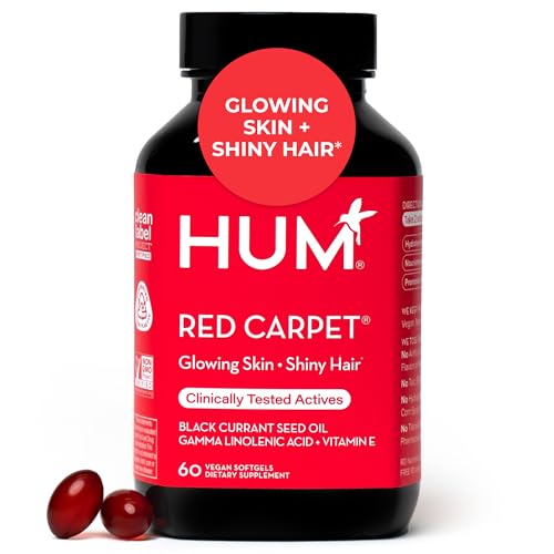 Vitaminas HUM Red Carpet para Piel y Cabello de Mujeres con Omega 3, Vitamina E y Aceite de Semilla de Grosella Negra, 60 Cápsulas - imagen 1