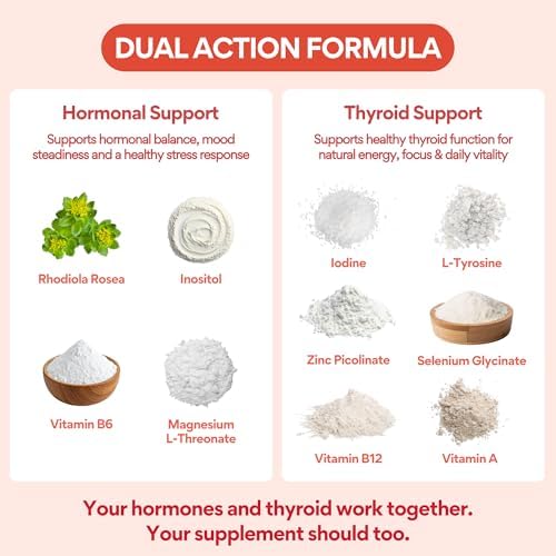 VoomVaya Go Go Thyroid - Suplemento para Tiroides para Mujeres 30+ - Equilibrio Hormonal Femenino con Yodo, Selenio y L-Tirosina - 60 Cápsulas - imagen 5