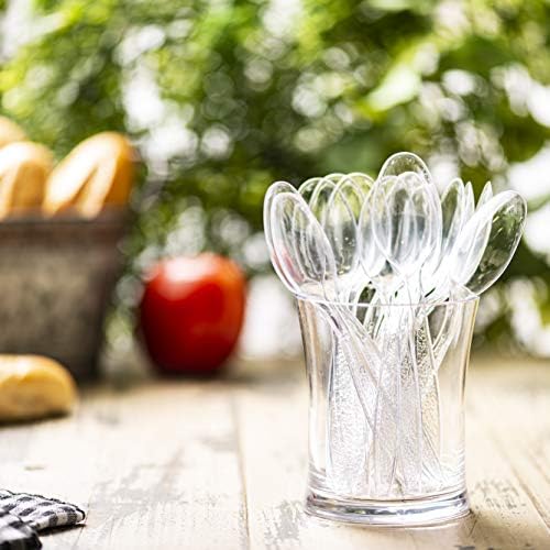 Cucharas de Plástico Transparentes GUSTO [300 Piezas] - Utensilios Desechables Resistentes para Fiestas, Bodas y Eventos - imagen 6