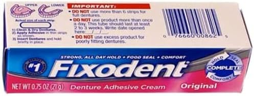 Crema Adhesiva para Dentaduras Fixodent Original 0.75 oz (Paquete de 12) - imagen 3