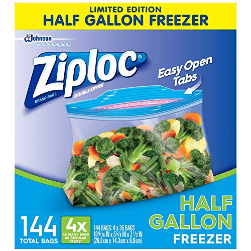 Bolsas desechables para congelador Ziploc de medio galón, paquete de 144 unidades - imagen 3