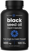 Aceite de Semilla de Negro Orgánico NutraChamps | 120 Cápsulas Veganas | Píldoras de Nigella Sativa con Vitamina E y Timoquinona | Rico en Omega 3 6 9 - imagen 1