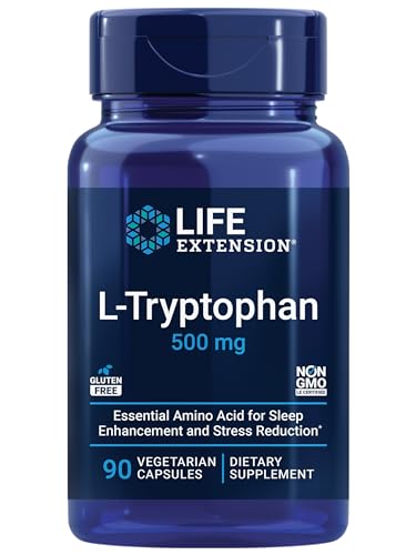 Life Extension L-Tryptophan 500 mg, Apoya Niveles Saludables de Serotonina, Sueño, Ánimo y Respuesta al Estrés, 90 Cápsulas Vegetarianas, Sin Gluten - imagen 4