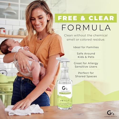 Limpiador Multiusos Biodegradable G's – Spray Natural No Tóxico de 32 oz para Superficies, Cocina, Muebles, Pisos y Hogar - imagen 5