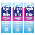 Pasta Limpiadora Fresh 'n Brite para Dentaduras, Retenedores y Protectores Bucales, Remoción Rápida de Manchas, Paquete de 3 Tubos de 3.8 oz - imagen 1