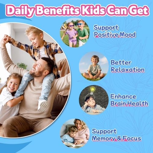 Gomitas Biookultra de Azafrán para Niños – Suplemento para Calmar el Ánimo y Mejorar la Concentración para Niños de 4+ Años con ADHD y Ansiedad – - imagen 2