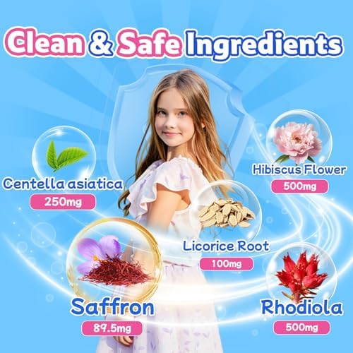 Gomitas Biookultra de Azafrán para Niños – Suplemento para Calmar el Ánimo y Mejorar la Concentración para Niños de 4+ Años con ADHD y Ansiedad – - imagen 3