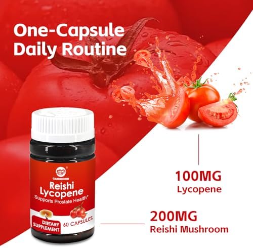 Suplemento de Licopeno GANOHERB para Hombres 100mg, Cápsulas de Licopeno con 200mg de Hongo Reishi para la Salud Integral, 2 Meses, Vegano, 60 - imagen 5