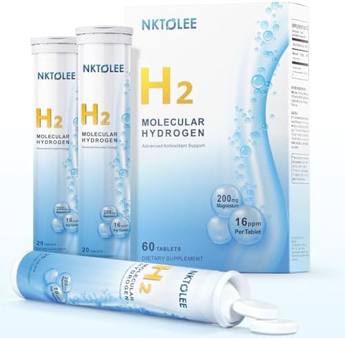 Tabletas de Agua Hidrógeno - 16 PPM de Hidrógeno Molecular - 200mg de Magnesio - Tabletas Efervescentes para Agua - Soporte Antioxidante, Salud - imagen 1
