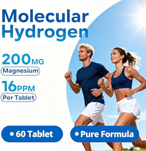 Tabletas de Agua Hidrógeno - 16 PPM de Hidrógeno Molecular - 200mg de Magnesio - Tabletas Efervescentes para Agua - Soporte Antioxidante, Salud - imagen 7