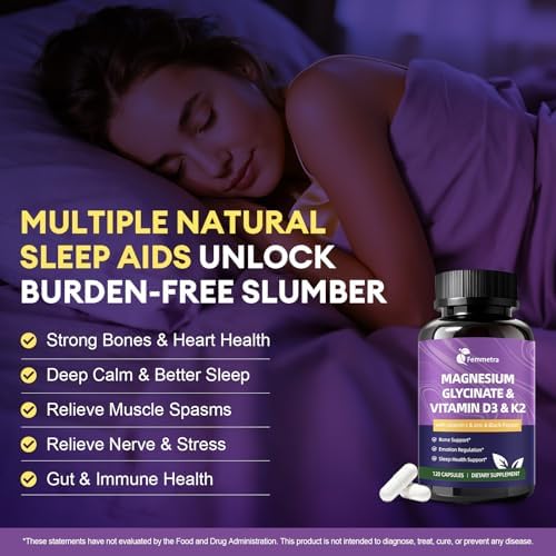 Suplemento de Magnesio Glicinato Femmetra 600mg con Vitamina D3, K2, C, Zinc y Aloe Vera - Soporte Óseo, Energía, Ánimo y Sueño para Hombres y - imagen 5