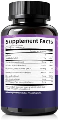 Suplemento de Magnesio Glicinato Femmetra 600mg con Vitamina D3, K2, C, Zinc y Aloe Vera - Soporte Óseo, Energía, Ánimo y Sueño para Hombres y - imagen 8