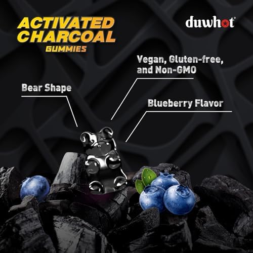 Gomitas de Carbón Activado para Niños, Suplemento Masticable de 500mg para Alivio de Gases, Detox y Salud Digestiva, Sabor Arándano Vegano, 60 - imagen 4