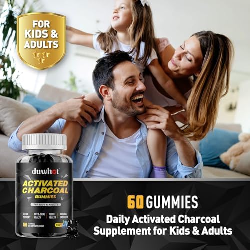 Gomitas de Carbón Activado para Niños, Suplemento Masticable de 500mg para Alivio de Gases, Detox y Salud Digestiva, Sabor Arándano Vegano, 60 - imagen 7