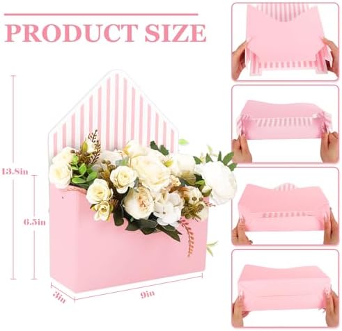 Caja de Papel Floral FYSUIMU de 12 Piezas para Regalos de Día de las Madres, Cumpleaños y Bodas, Rosa, Ideal para Ramo de Flores - imagen 2