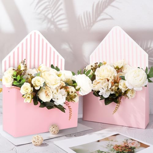 Caja de Papel Floral FYSUIMU de 12 Piezas para Regalos de Día de las Madres, Cumpleaños y Bodas, Rosa, Ideal para Ramo de Flores - imagen 3