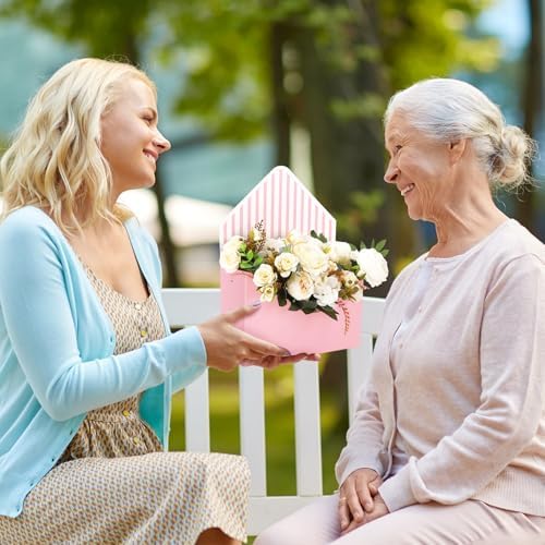 Caja de Papel Floral FYSUIMU de 12 Piezas para Regalos de Día de las Madres, Cumpleaños y Bodas, Rosa, Ideal para Ramo de Flores - imagen 4