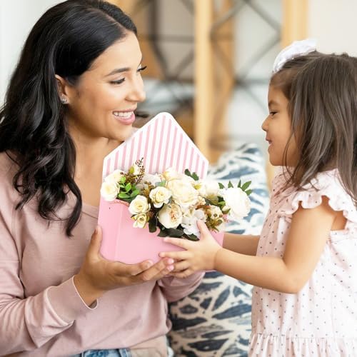 Caja de Papel Floral FYSUIMU de 12 Piezas para Regalos de Día de las Madres, Cumpleaños y Bodas, Rosa, Ideal para Ramo de Flores - imagen 6